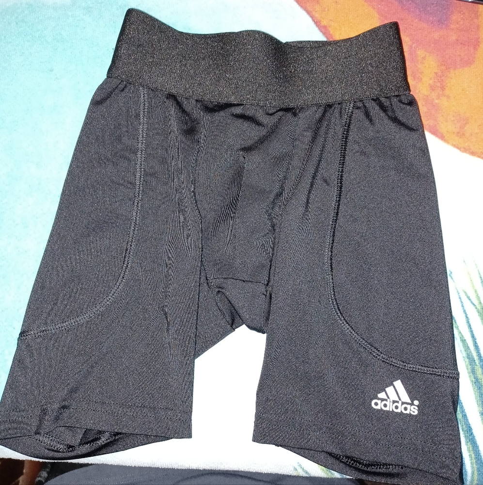 2PAIR-ADIDAS Climalite compression shorts with cup holder
